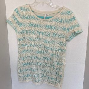Striped lace top